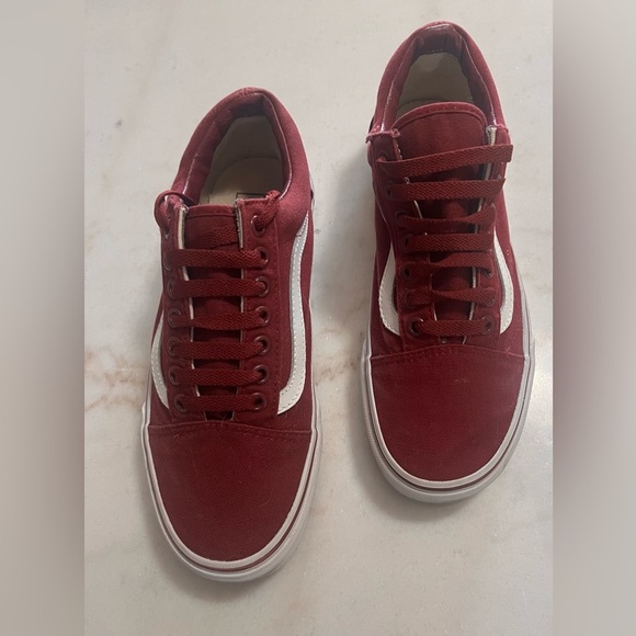 Vans Burgundy  Old School Lace Up Sneakers Men’s 7.0 Women’s 8.5 - Picture 4 of 7